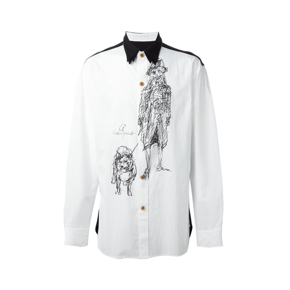 山本耀司黑白印花衬衫 塑造艺术气永恒的灵感