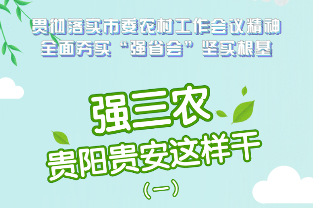 【图解】强三农 贵阳贵安这样干（一）