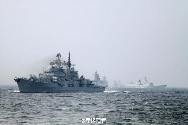 去年中國大陸與俄羅斯，在上海附近舉行海軍聯合演習