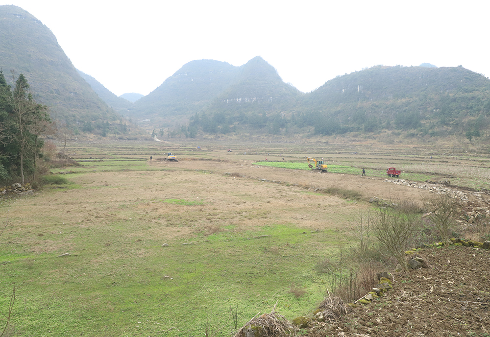 镇宁新发村开新路启良田始春耕
