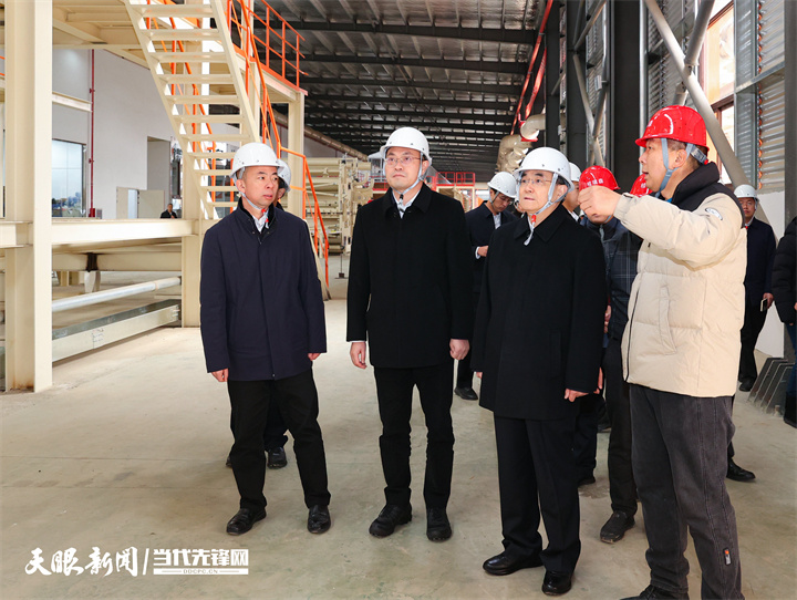 徐麟在贵州桔瑞森新材料科技有限公司年回收40万吨林农剩余物生产刨花板项目设备安装调试现场考察。.jpg