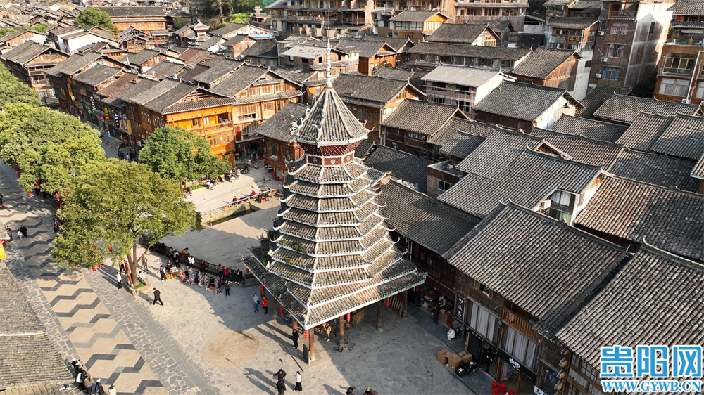 肇兴侗寨信团鼓楼 (黔东南州融媒体中心记者 任栎铭 摄)