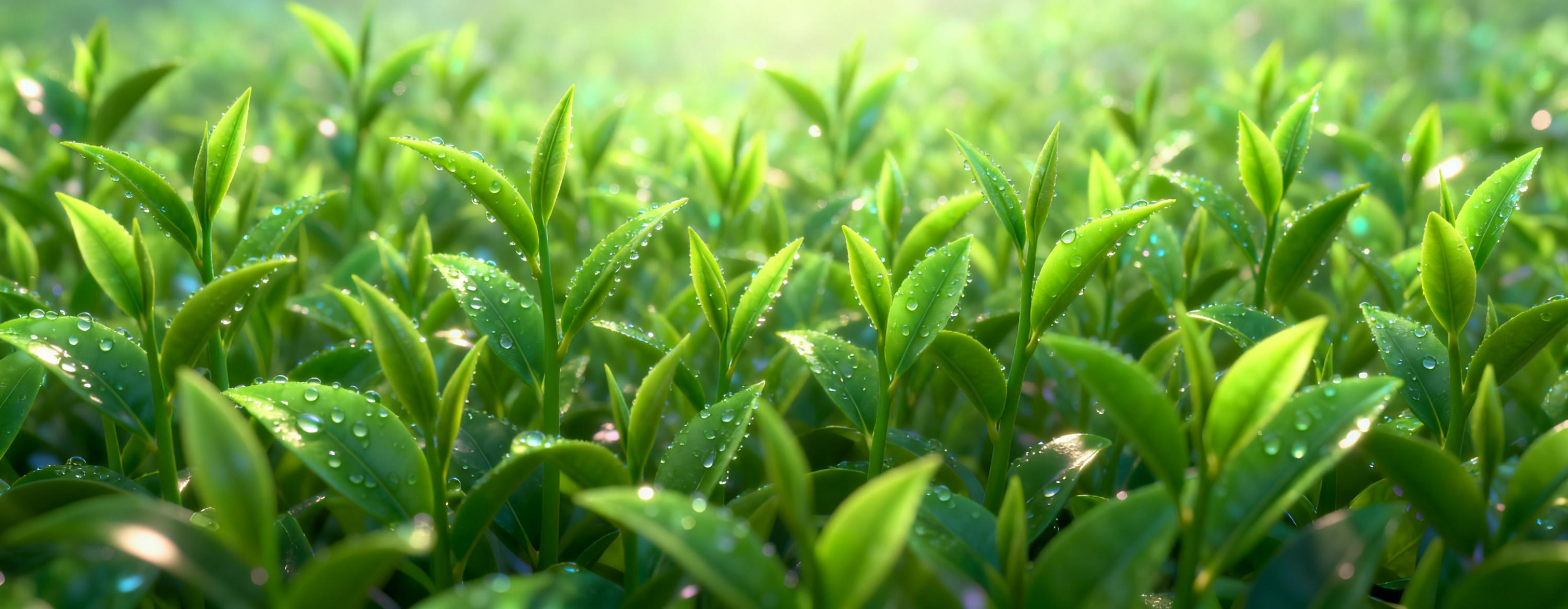 jimeng-2026-03-12-9750-创意海报设计，C4D梦幻立体质感，正视图，满屏幕茂密的嫩绿色茶叶嫩芽，富有春日层....png